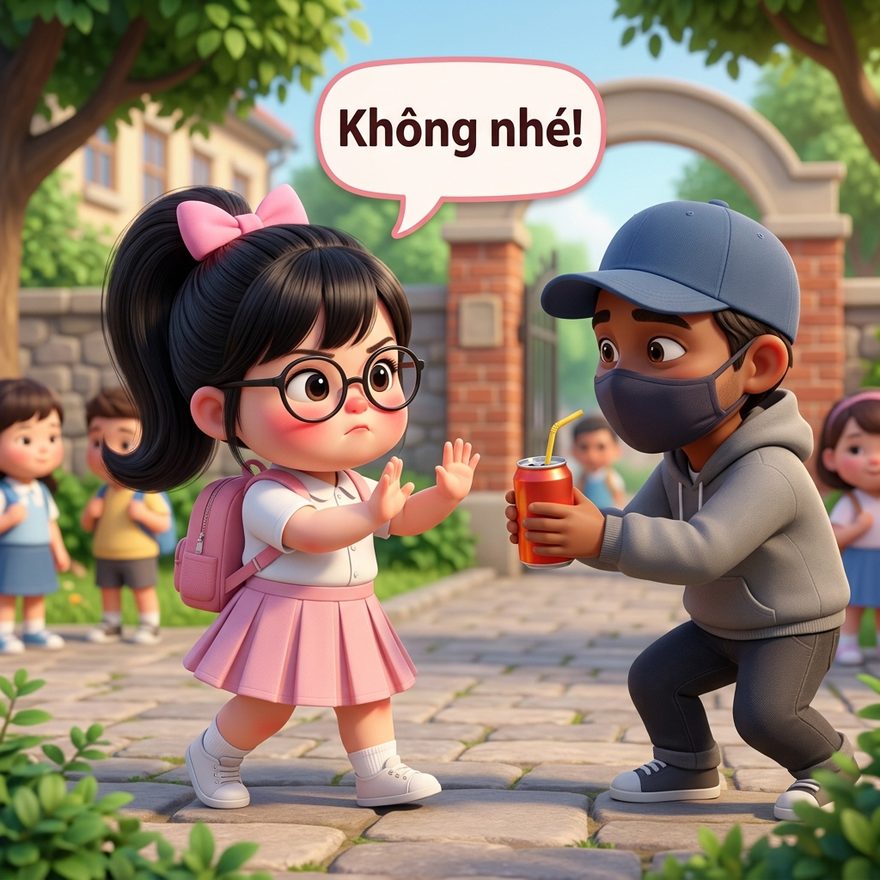 Người lạ mời lon nước lạ, Tú Anh lắc đầu từ chối