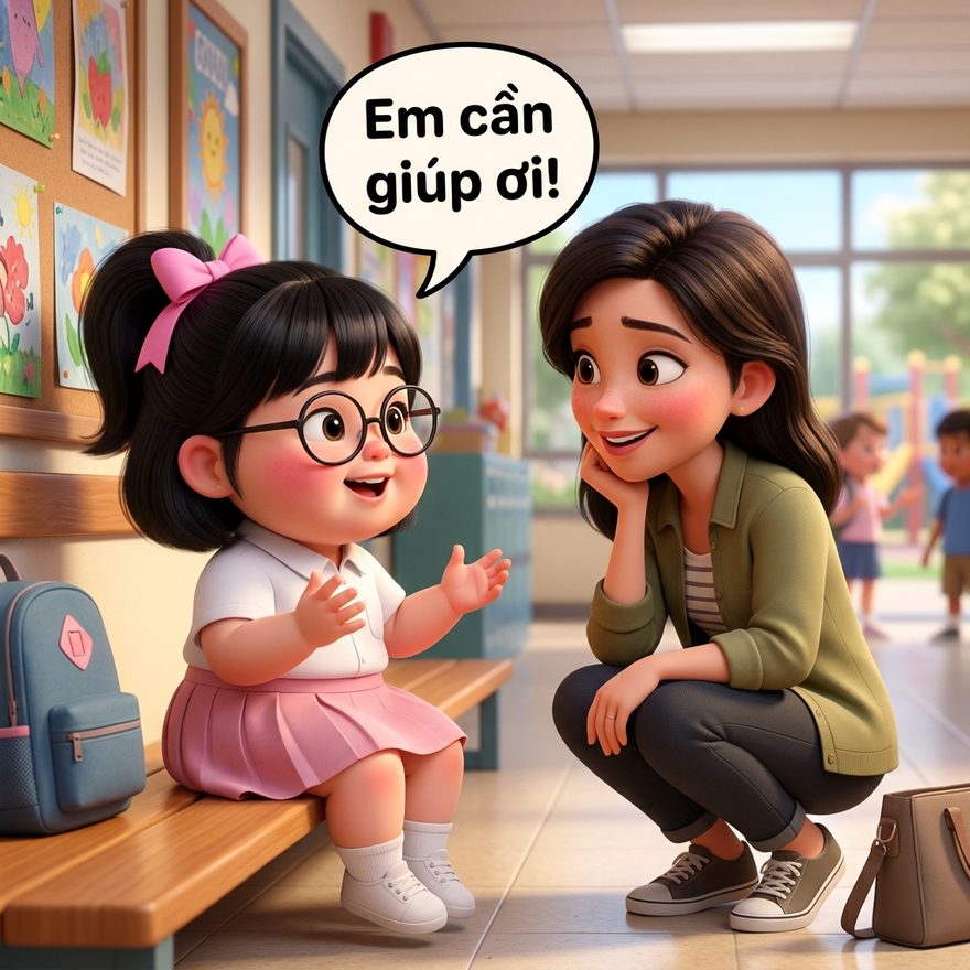 Tú Anh kể ngay với cô giáo người lớn tin cậy