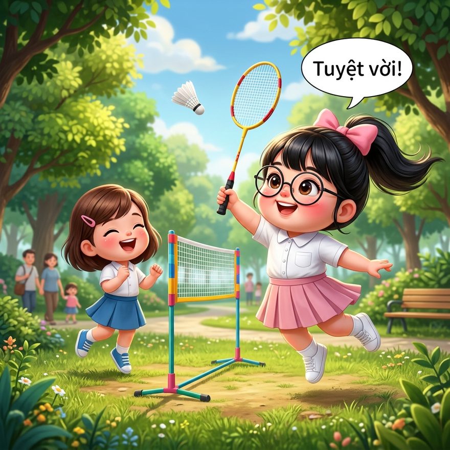 Cuối tuần Tú Anh chơi cầu lông cùng bạn, sống thật vui